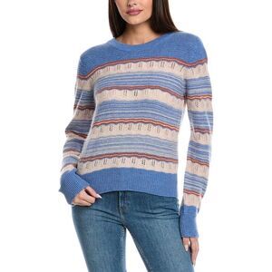&Isla Womens  Kerri Lace Stitch Wool & Cashmere-Blend Sweater, Blue
